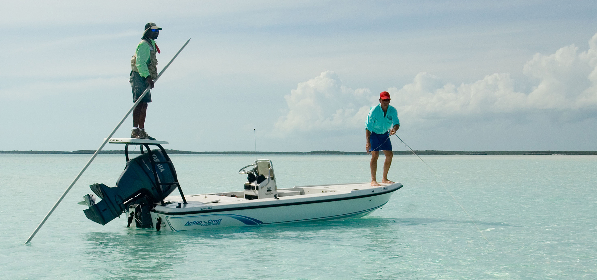 Fliegenfischer auf den Flats von Andros Island